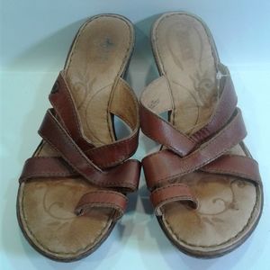 Born Leather Sandal Wedges Sz 7
